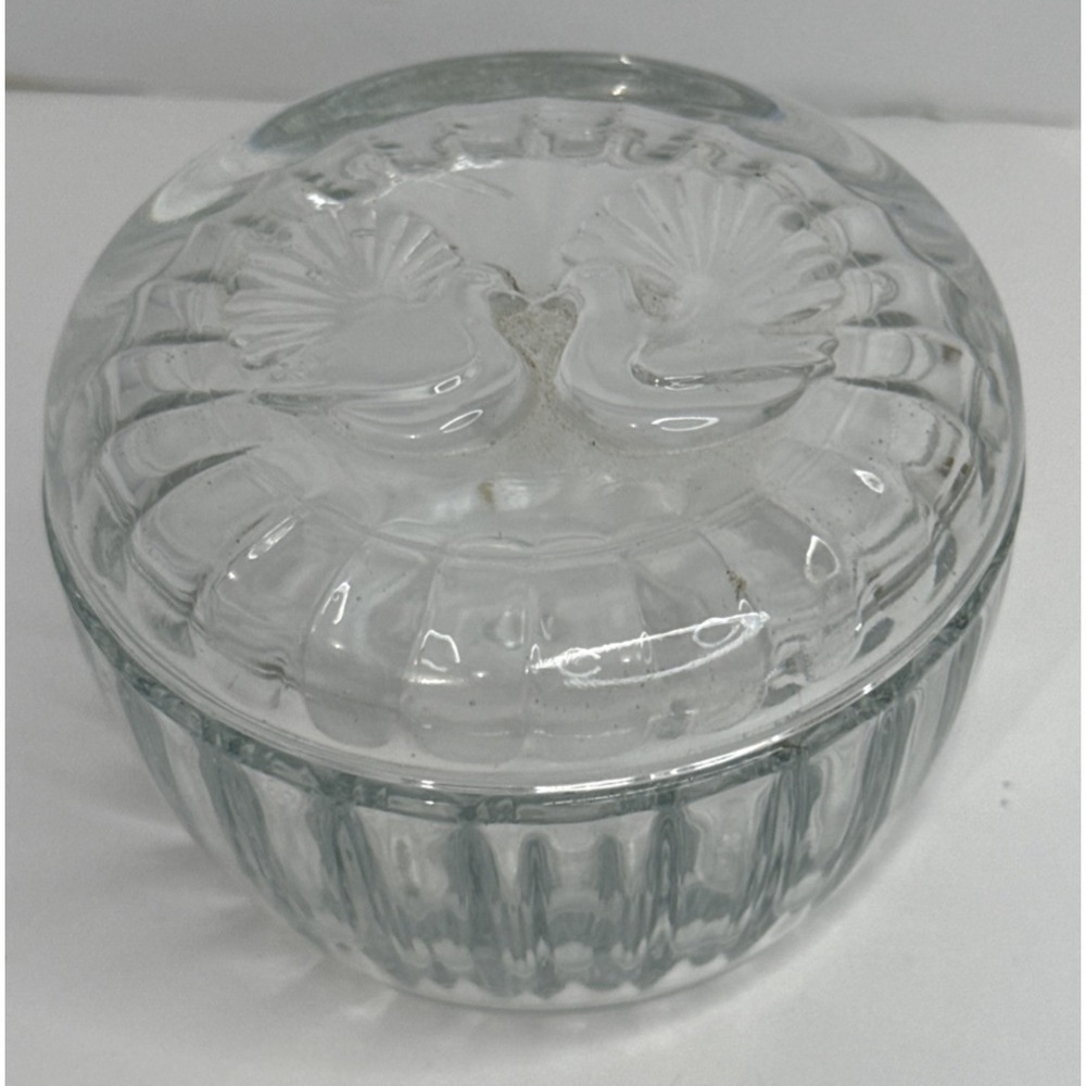 Borgonovo Italian Glass Dish w/ Lid Vintage Made in Italy